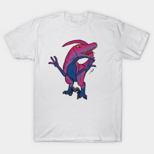 Bilociraptor (scaled) - Bisexual Pride T-Shirt